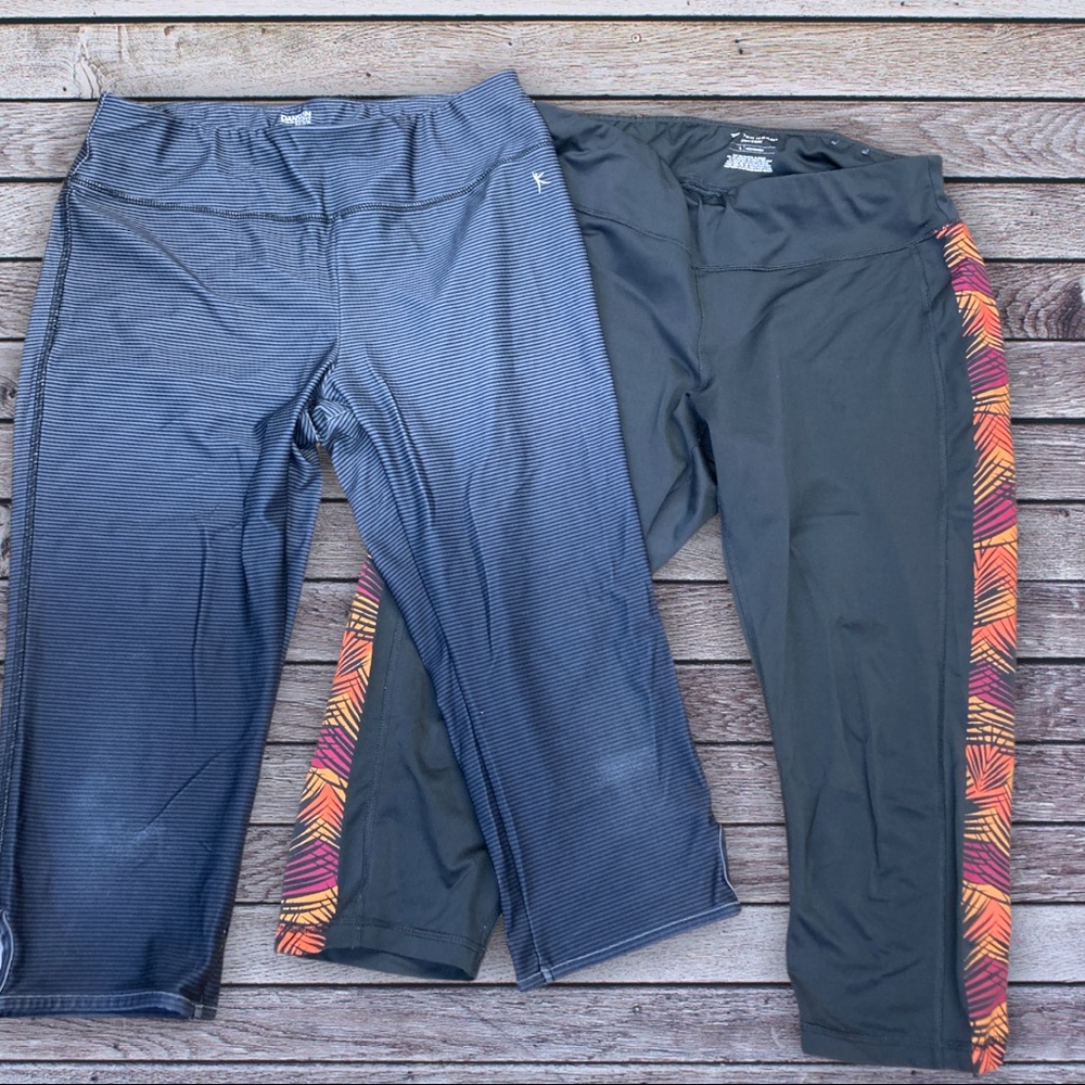 2 Pair Bundle Capri Leggings Workout Active